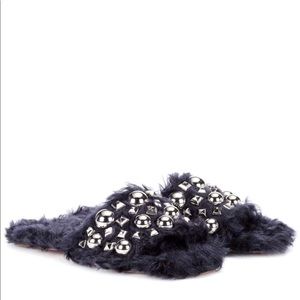 Miu miu furry slides